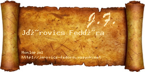 Járovics Fedóra névjegykártya